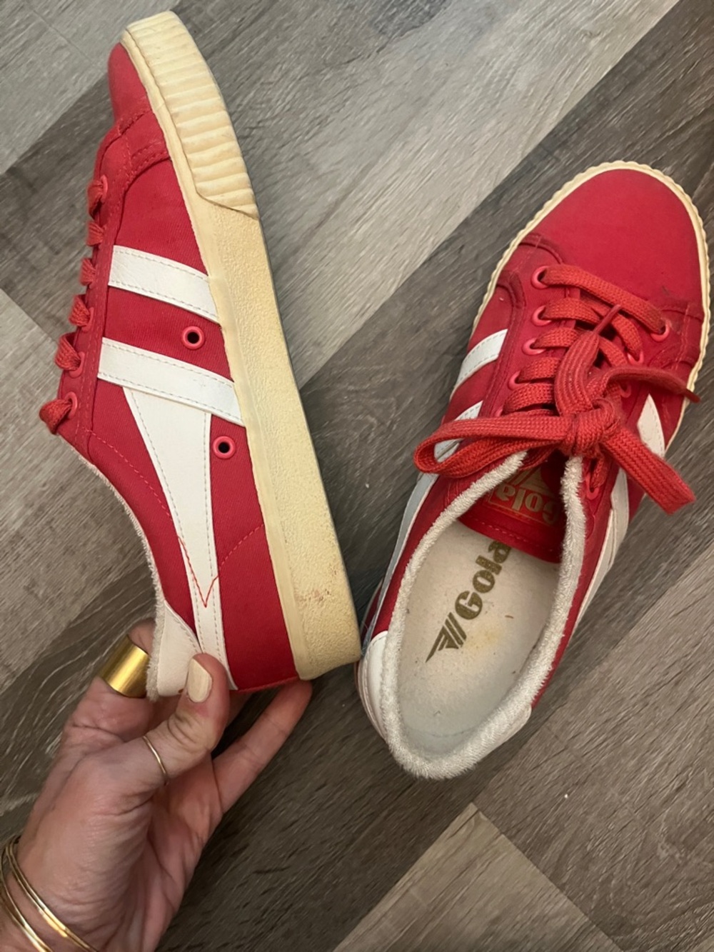 Gola Women's Canvas Sneaker in Coral and Cream - Picture 3 of 4